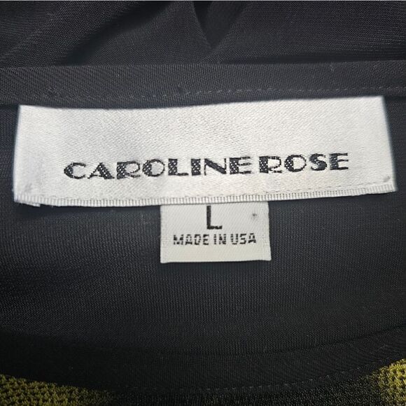 CAROLINE ROSE Chartreuse & Black Tunic - Size Large - Picture 6 of 7
